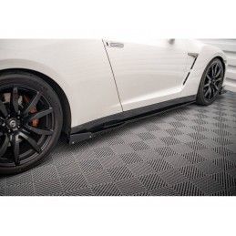 Maxton Side Skirts Diffusers + Flaps Nissan GTR R35 Facelift Gloss Black, Nouveaux produits maxton-design