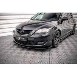 Maxton Street Pro Front Splitter V.1 + Flaps Mazda 3 MPS Mk1 Black-Red + Gloss Flaps, Nouveaux produits maxton-design