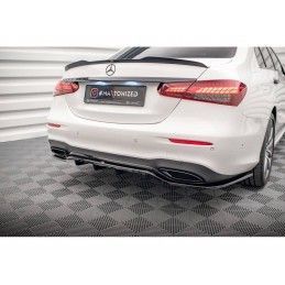 Maxton Central Rear Splitter (with vertical bars) Mercedes-Benz E AMG-Line W213 Facelift Gloss Black, Nouveaux produits maxton-d