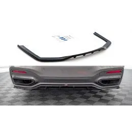 Maxton Central Rear Splitter (with vertical bars) BMW 7 M-Pack G11 Facelift Gloss Black, Nouveaux produits maxton-design