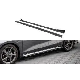 Maxton Street Pro Side Skirts Diffusers + Flaps Audi S3 / A3 S-Line 8Y Black-Red + Gloss Flaps, Nouveaux produits maxton-design