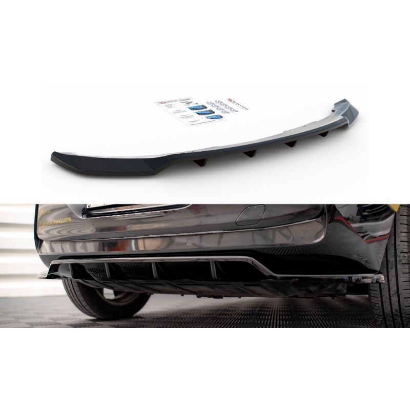 Maxton Central Rear Splitter (with vertical bars) BMW i3 Mk1 Facelift Gloss Black, Nouveaux produits maxton-design