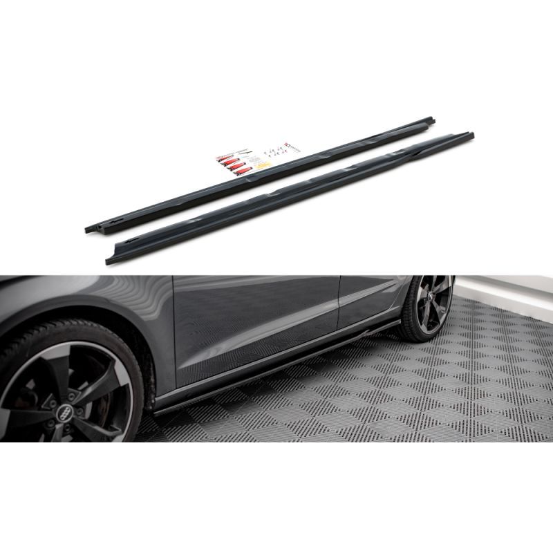 Maxton Side Skirts Diffusers Audi A3 Sportback 8V Gloss Black, Nouveaux produits maxton-design