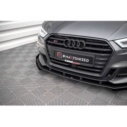 Maxton Street Pro Front Splitter V.1 + Flaps Audi S3 Sportback 8V Facelift Black + Gloss Flaps, Nouveaux produits maxton-design