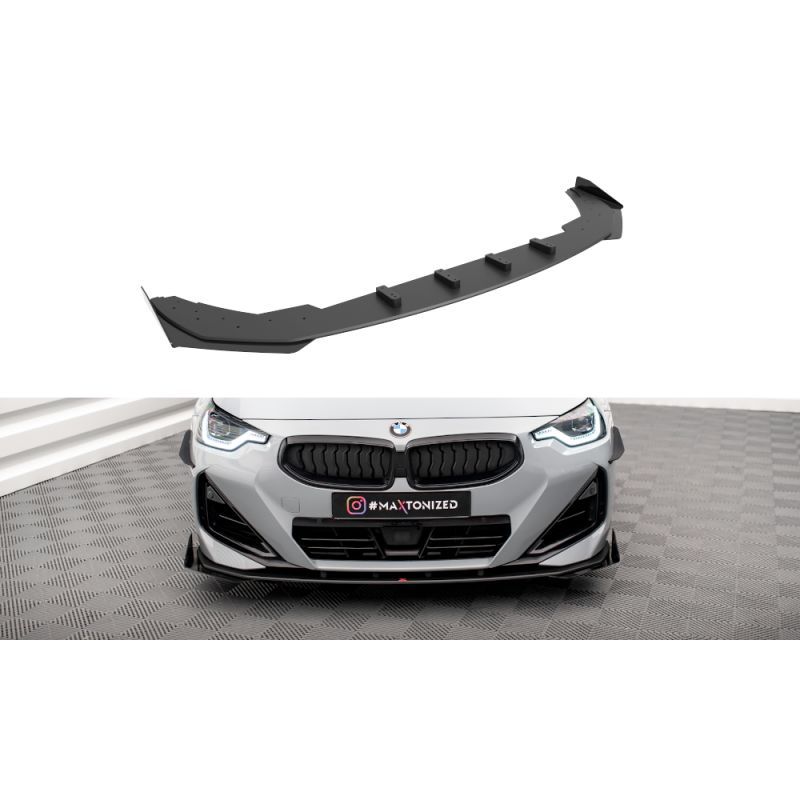 Maxton Street Pro Front Splitter + Flaps BMW 2 Coupe M-Pack / M240i G42 Black-Red + Gloss Flaps, Nouveaux produits maxton-design