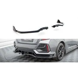 Maxton Central Rear Splitter (with vertical bars) + Flaps Honda Civic Sport Mk 10 Facelift, MAXTON DESIGN