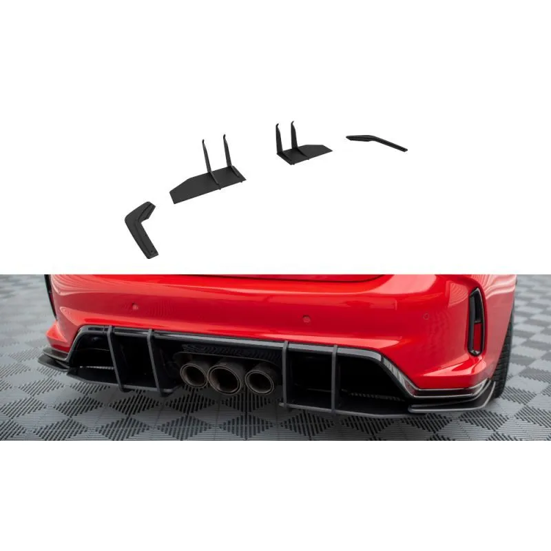 Maxton Street Pro Rear Side Splitters Honda Civic Type R Mk 11 Black Red 2771