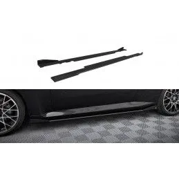 Maxton Street Pro Side Skirts Diffusers + Flaps BMW 2 Coupe G42 Black + Gloss Flaps, MAXTON DESIGN