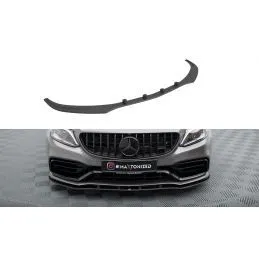 Maxton Street Pro Front Splitter Mercedes-AMG C63 Sedan / Estate W205 Facelift Black-Red, MAXTON DESIGN