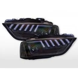 Jeu de phares LED Feux diurnes LED Audi A4 8K année 13-15 noir pour conduite à droite, Audi