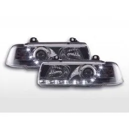 Phare Daylight LED DRL look BMW Série 3 Coupé, Cabrio type E36 92-98 chrome, Serie 3 E36 Coupé/Cab