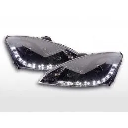 Phare Daylight à LED DRL look Ford Focus 3/4/5 portes. 98-01 noir, Focus I 98-05