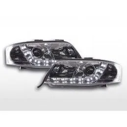 Phare Daylight LED DRL look Audi A6 type 4B 01-04 chrome, A6 4B C5 97-04