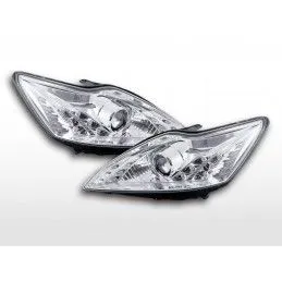 Phares avant Ford Focus 2 type C307 08-10 chrome, Focus II 04-10