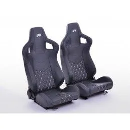 Sièges sport FK Sièges auto demi-coque Set Stuttgart cuir artificiel noir, Sièges