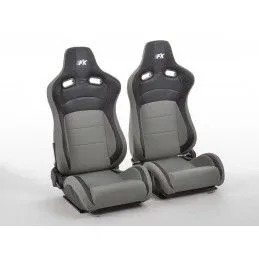 Sièges sport FK ensemble de sièges auto demi-coque Cologne cuir artificiel / tissu noir / gris, Sièges