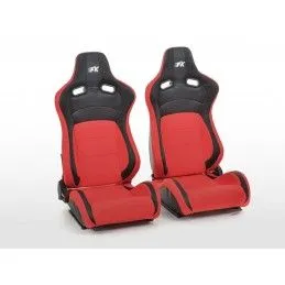 Sièges sport FK Sièges demi-coque auto Cologne cuir artificiel / tissu noir / rouge, Sièges