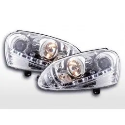 Phare Daylight à LED DRL look VW Golf 5 type 1K 03-08 chromé pour conduite à droite, Golf 5