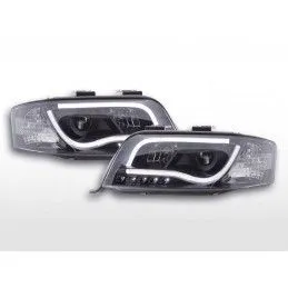 Phare Daylight LED DRL look Audi A6 type 4B 01-04 noir pour conduite à droite, Eclairage Audi