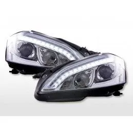 Phare Daylight LED DRL look Mercedes-Benz Classe S (221) 05-09 chrome, Eclairage Mercedes