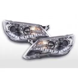 Phare Daylight LED DRL look VW Tiguan 07-11 chrome, Eclairage Volkswagen