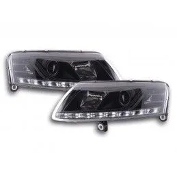 Phares Xenon Daylight LED feux de jour Audi A6 type 4F 04-08 noir, Audi