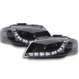 Phare Daylight LED DRL look Audi A3 type 8P 03-07 noir, Audi