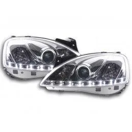 Phare Daylight LED DRL look Opel Corsa C 01-06 chrome, Opel