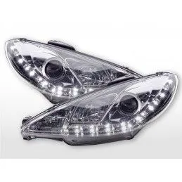 Phare Daylight LED DRL look Peugeot 206 98- chrome, Peugeot