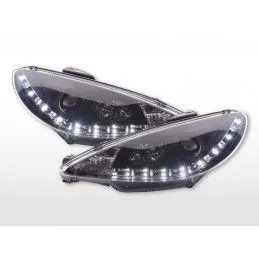 Phare Daylight LED DRL look Peugeot 206 98- noir, Peugeot