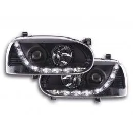 Phare Daylight LED DRL look VW Golf 3 type 1HXO 1EXO 91-97 noir, Volkswagen