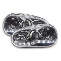 Phare Daylight LED DRL look VW Golf 4 type 1J 98-03 chrome, Volkswagen