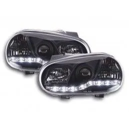 Phare Daylight LED DRL look VW Golf 4 type 1J 98-03 noir, Volkswagen