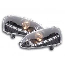 Phare Daylight LED DRL look VW Golf 5 type 1K 03-08 noir, Volkswagen