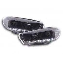 Phare Daylight LED DRL look VW Scirocco 3 Type 13 08- noir, Volkswagen