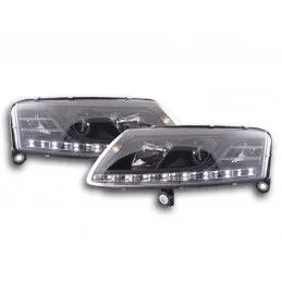 Phare Daylight LED look DRL Audi A6 type 4F 04-08 noir pour conduite à droite, Eclairage Audi