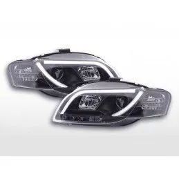 Phare Daylight à LED DRL look Audi A4 type 8E 04-08 noir pour conduite à droite, Eclairage Audi