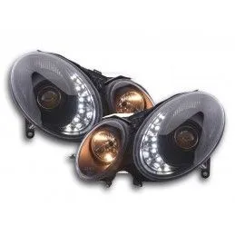 Phare Daylight LED DRL look Mercedes Classe E 211 06-09 noir, Eclairage Mercedes