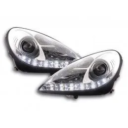 Phare Daylight LED DRL look Mercedes SLK R171 04-11 chrome, Eclairage Mercedes