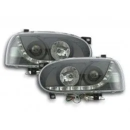 Phare Daylight LED feux de jour VW Golf 3 91-97 noir, Eclairage Volkswagen