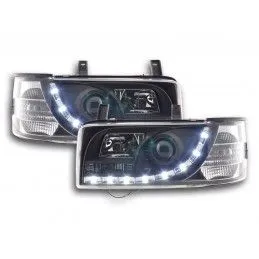 Phare Daylight LED look DRL Bus VW type T4 90-96 noir pour conduite à droite, Eclairage Volkswagen