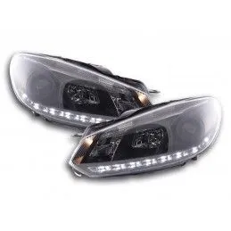 Phare Daylight LED feux diurnes VW Golf 6 type 1K 08- noir pour conduite à droite, Eclairage Volkswagen