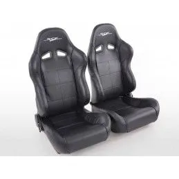 Sièges sport FK Set de sièges auto demi-coque SCE-Sportive 1 cuir synthétique noir, Sièges