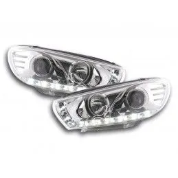 Phares Daylight LED feux de jour VW Scirocco 3 type 13 chrome, Volkswagen