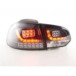 Kit feux arrières LED VW Golf 6 type 1K 2008-2012 noir avec clignotants LED pour conduite à droite, Golf 6