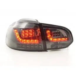 Kit feux arrières LED VW Golf 6 type 1K 2008-2012 noir avec clignotants LED pour conduite à droite, Golf 6