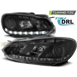 HEADLIGHTS TRUE DRL BLACK fits VW GOLF 6 10.08-12, Golf 6