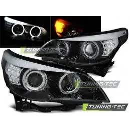 HEADLIGHTS ANGEL EYES BLACK LED INDICATOR fits BMW E60/E61 03-07, Serie 5 E60/61