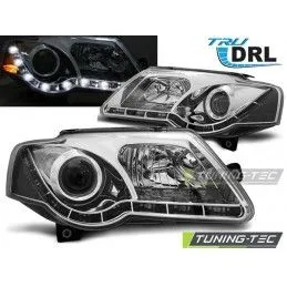 HEADLIGHTS TRUE DRL CHROME fits VW PASSAT B6 3C 03.05-10, Passat B6 05-10