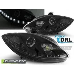 HEADLIGHTS TRUE DRL BLACK fits SEAT LEON ALTEA 09-12, Leon II 05-12